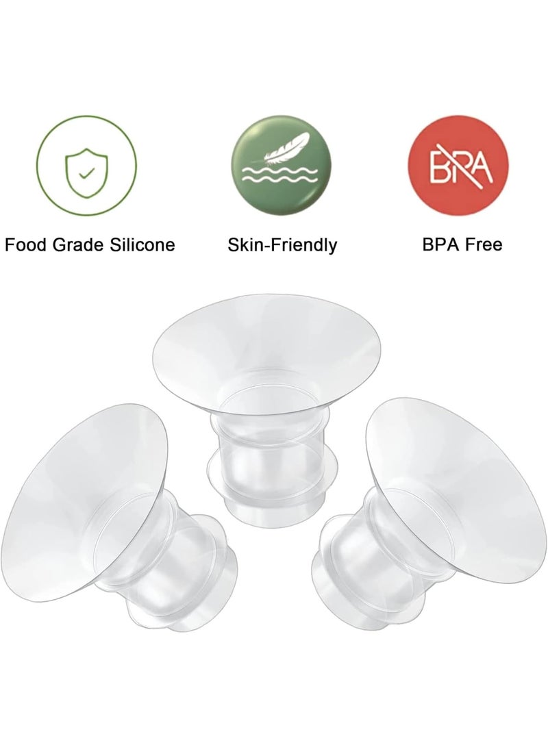 JOUDIYA 5PCS Flange Inserts 13/15/17/19/21mm for Medela, Spectra 24mm Shields/Flanges, Willow Cups, Compatible With S9/S10/S12 Wearable Breast Pump, Reduce Tunnel Down to Correct Size - Image 4